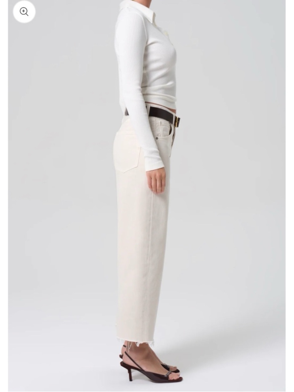 Citizens of Humanity Ayla Baggy Wide Leg Jeans Cream Almondette 25 - Picture 14 of 16